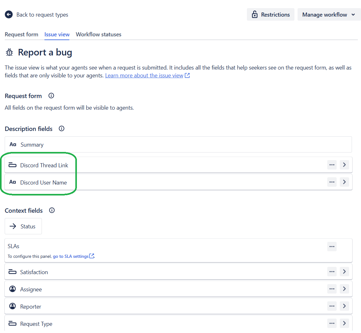 Adding custom fields to Jira request types