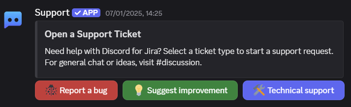Ticket Panel live in Discord