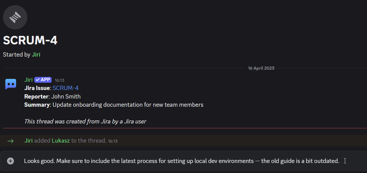 Chatting about Jira issues right within Discord