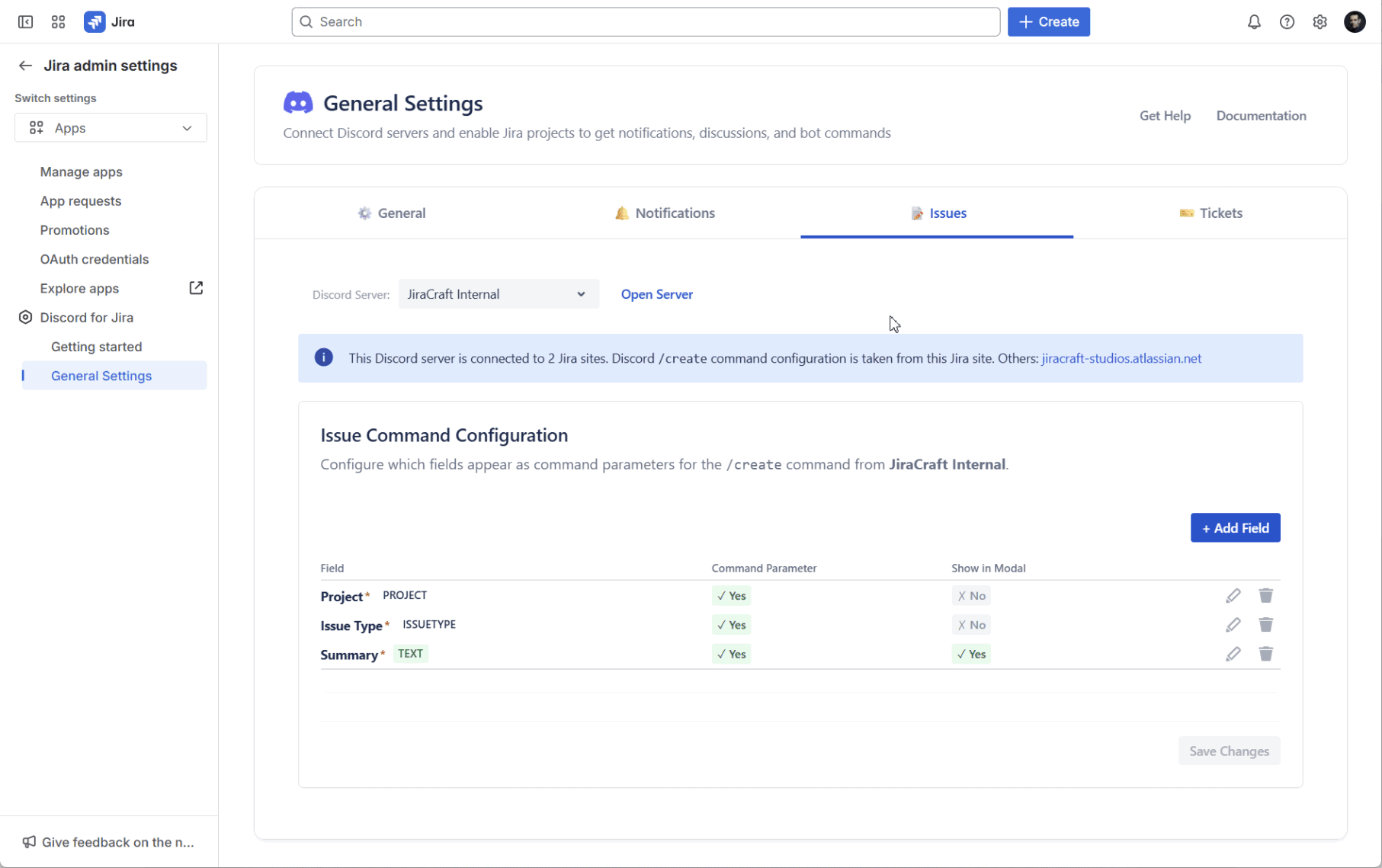 Custom field support for issues